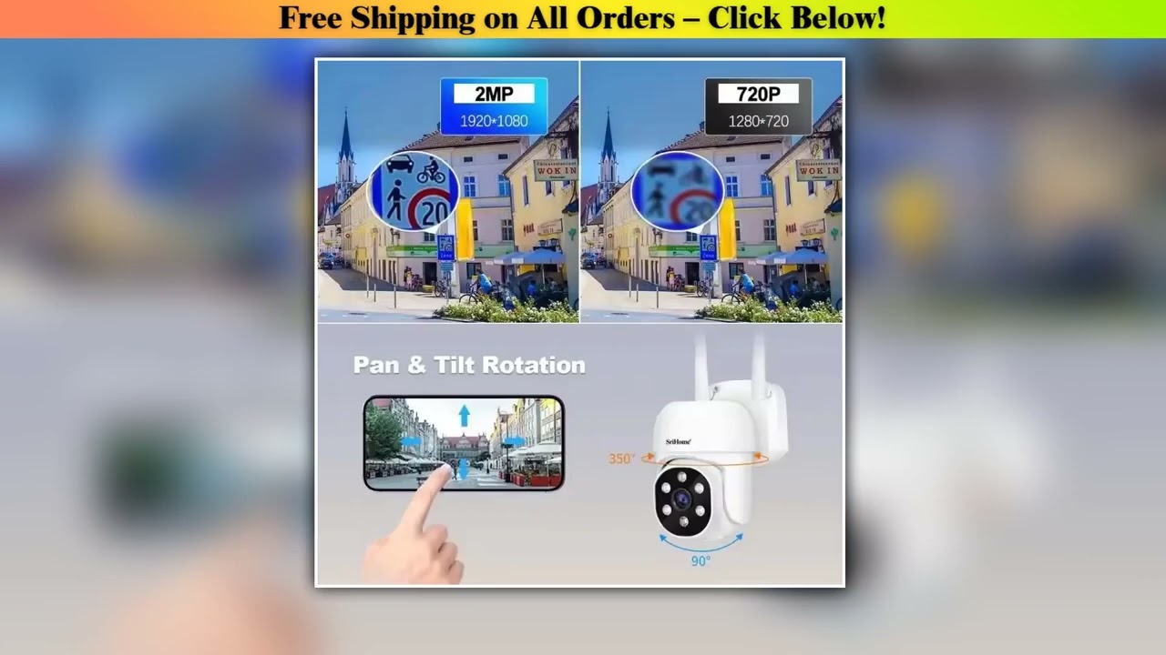 SriHome IPC030 1080P Wifi CCTV Camera Auto Tracking Onvif Rainproof Video Surveillance Mobile