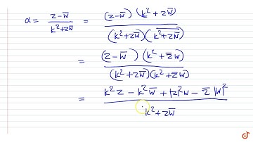 JEE MAINS 2018 If `k gt0`, `|z|=\w\=k`, and `alpha=(z-bar w)/(k^2+zbar(w)), then `Re(alpha)`