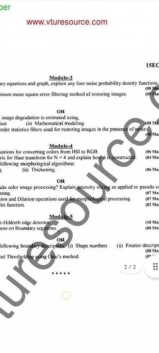 Digital Image Processing Previous Year Question Paper - YouTube