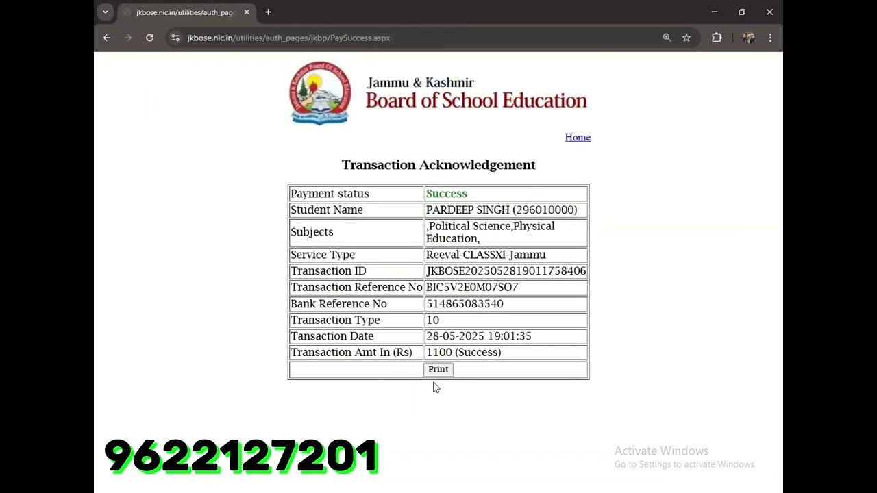 JKBOSE revaluation payment failed issue ka 100% solution