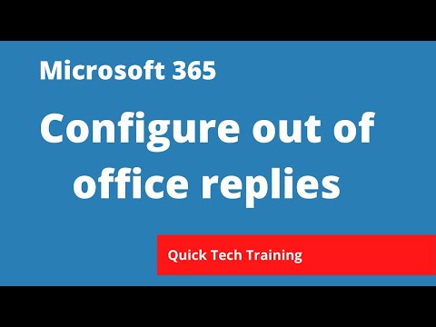 Microsoft 365 - Exchange/Portal - How to set an automatic reply/out of office message.