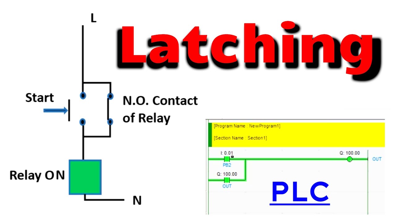 Latching in PLC Ladder Logic - PLC Programming Basics - YouTube