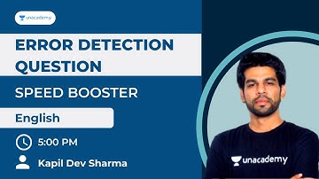 Booster Session on Error Detection Questions in English -2|SBI Clerk 2021| Kapil Dev Sharma