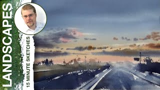 #60 Road to Montreal (Watercolor Landscape Tutorial)
