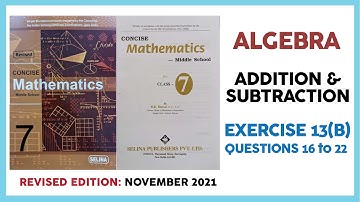 ALGEBRA - CLASS 7 SELINA MATHS - EX 13(B),  (Q - 16 TO 22)