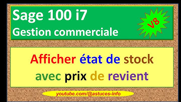 Sage 100 gestion commerciale i7 - Etat de stock uniquement avec le prix de revient