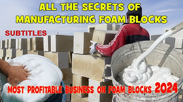 ALL THE SECRETS OF MANUFACTURING FOAM BLOCKS | Amazing process of making foam blocks SUBTITLES