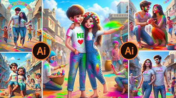 Create Viral Holi Ai Name Images | Happy Holi Prompts | Bing image creator tutorial FREE | Bing Ai