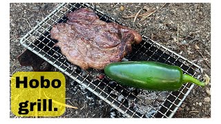 Hobo style carne asada | Lighting lump charcoal with fatwood and ferrocerium rod