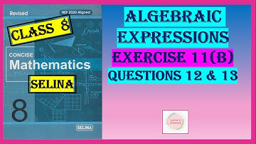 ALGEBRAIC EXPRESSIONS , NEW BOOK   EXERCISE 11(B)  QUESTIONS 12 & 13