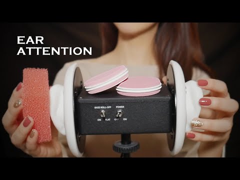[ASMR] 귀에 닿는 소리 1시간👂🏻 맨손, 퍼프 톡톡, 라텍스장갑, 끈적, 귀파기 (No Talking)