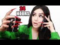 Wearing SUPER LONG ACRYLIC NAILS For 24 HOURS CHALLENGE!