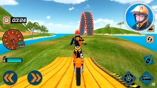 Fearless Beach Bike Stunts Rider Stunt Mode - #12 Motor Bike Games Android Gameplay screenshot 2