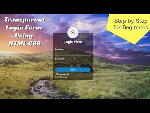 Login Form HTML CSS | How to Create Transparent Login Form in HTML and CSS