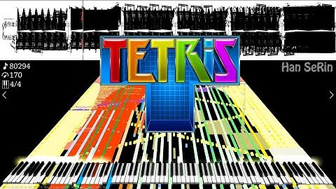🎶 Break Piano with TETRIS!! | Tetris Theme A | Black MIDI / Piano ~ Kanade Tachibana