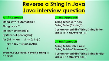 Reverse the String in Java | Java interview question