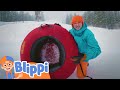 Winter Tubing Down Snow with Blippi | Kids Show | Toddler Healthy Habits