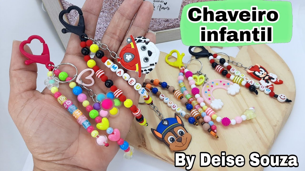 DIY CHAVEIRO INFANTIL- PARA MENINA E MENINO - FAÇA E VENDA