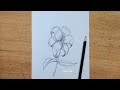 How To Draw Lily Flower Sketch With Pencil Easy Drawing Tutorial تعليم رسم وردة ليلي الزنبق بالرصاص 