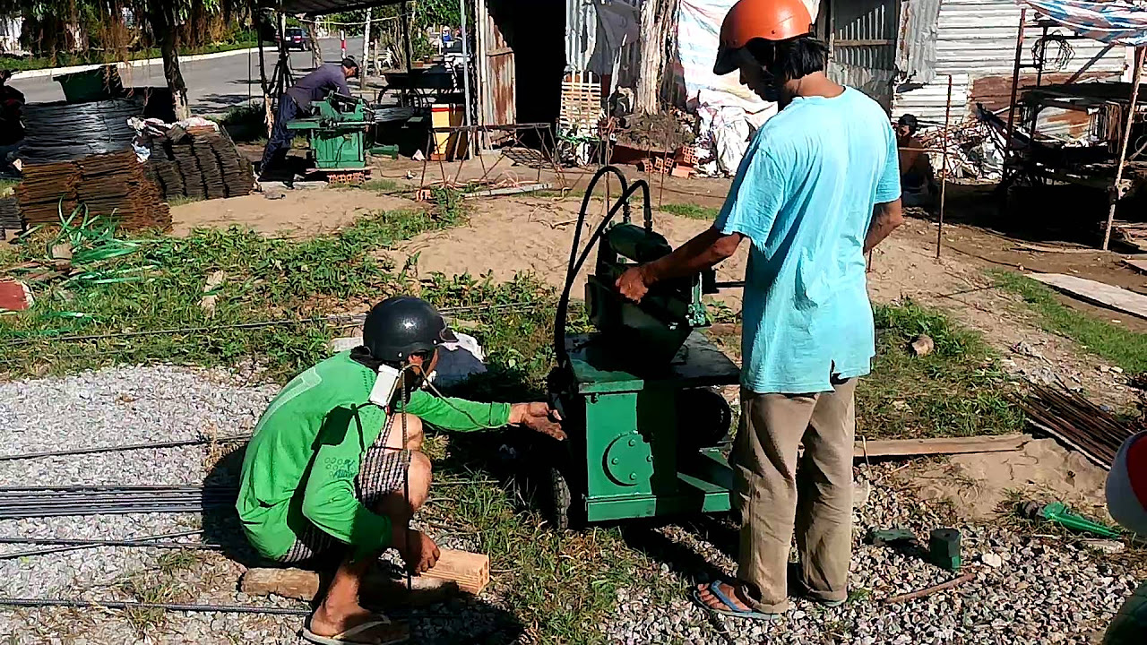 Máy cắt và bẻ mỏ sắt cây đến 25mm,bàn giao tại Rạch... - youtube