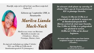 LIVESTREAMING: Uitvaart van Marilva Lianda Mack - Nack