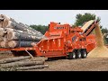 Dangerous fastest wood chipper machines technology incredible tree shredder working and woodworking