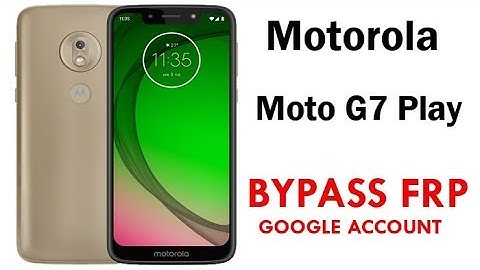 Motorola Moto G7 Play FRP/Google Account lock Bypass (Android 9) Work 100% without PC.
