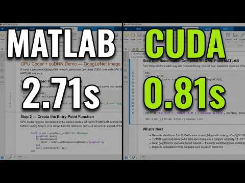 Deploy a Deep Learning Model to CUDA in MATLAB GPU Coder + cuDNN