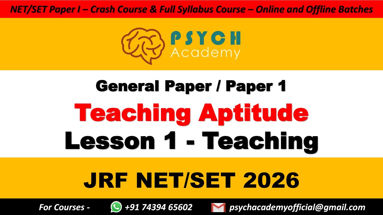 Full Class on Teaching | Teaching Aptitude - Lesson 1 | UGC NET Paper I / General Paper | AJ Sir