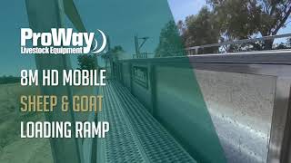 ProWay 8.0m HD Mobile Sheep Ramp with Goat Rail &amp; 12V Winch