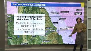 Winter Storm: Possible thunderstorms, spotty showers, and low snow in the forecast for next week