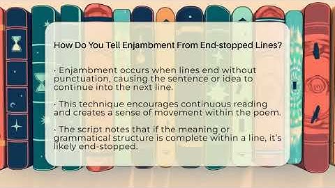How Do You Tell Enjambment From End-stopped Lines? - The Prose Path