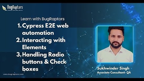 Cypress E2E web automation, Interacting with Elements and Handling Radio buttons & Checkboxes