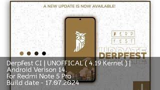 DerpFest CI 14 (4.19 kernel) Unofficial for Redmi Note 5 Pro - SEJAUH INI STABIL BANGET