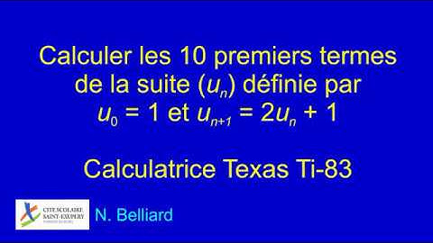 Calculer les termes d