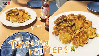 [Foodie VLOG] cooking tuna corn fritters🌽