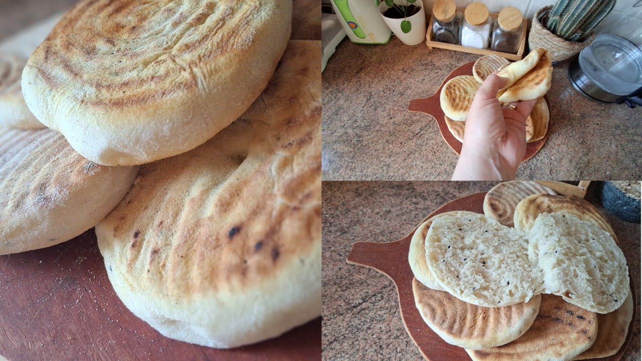 خبز المطلوع من غير  عجن بملعقة وانت عملتيه يجي خفيف ريشة وزيد مع السندويشات رائع