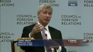 Jamie Dimon: Global Economy. Education, Compensation, JP Morgan (2012)