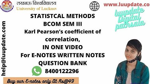 LU|BCOM|SEM|III|Correlation|RECODED|VIDEO|CLASS#LUUPDATE #lucknowuniversity @luupdate