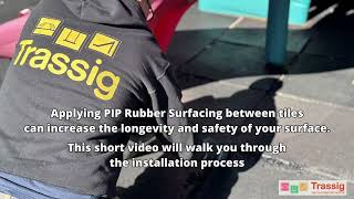 How to fix gaps in playground rubber tiles