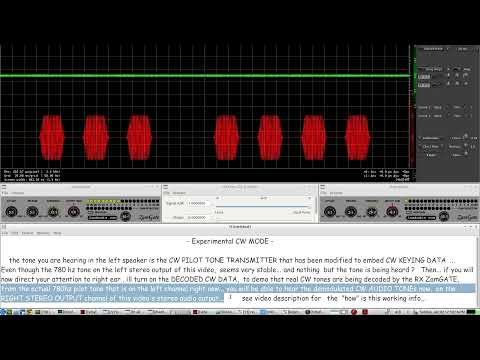 Experimental new Morse Code CW MODE - Pilot Tone with inaudible embedded CW Keying Data - LIVE demo