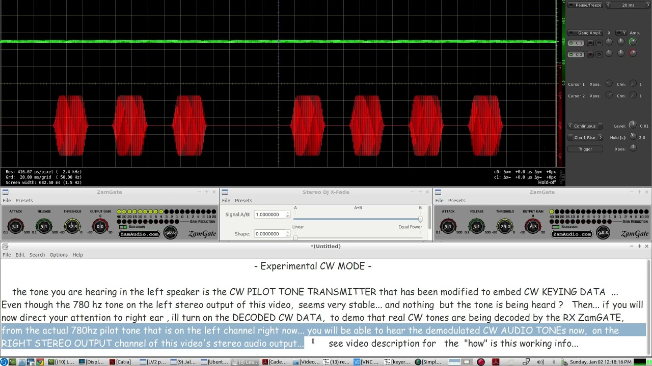 Experimental new Morse Code CW MODE - Pilot Tone with inaudible embedded CW Keying Data - LIVE demo