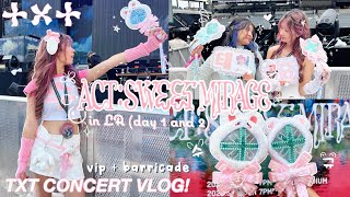 TXT CONCERT VLOG  act: sweet mirage in LA, vip and BARRICADE, moazone, d1 + d2 ✩‧₊˚