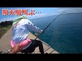 堤防のオバケ出た！落水しそうな引きに慌ててライジャケを掴んで対抗した！