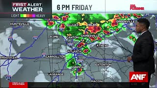 First Alert Forecast: Strong storms tonight and tomorrow