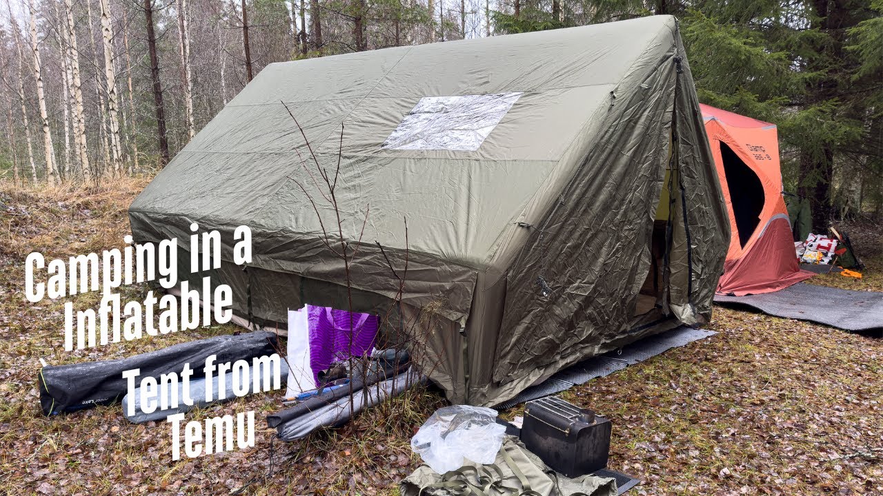 Temu Ribble Tent Temu inflateble tent - camping & fishing in the rain - YouTube