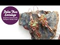 DIY Earrings: How to make Wire-wrapped Palm Tree Earrings with Tulip Beads and SilverSilk