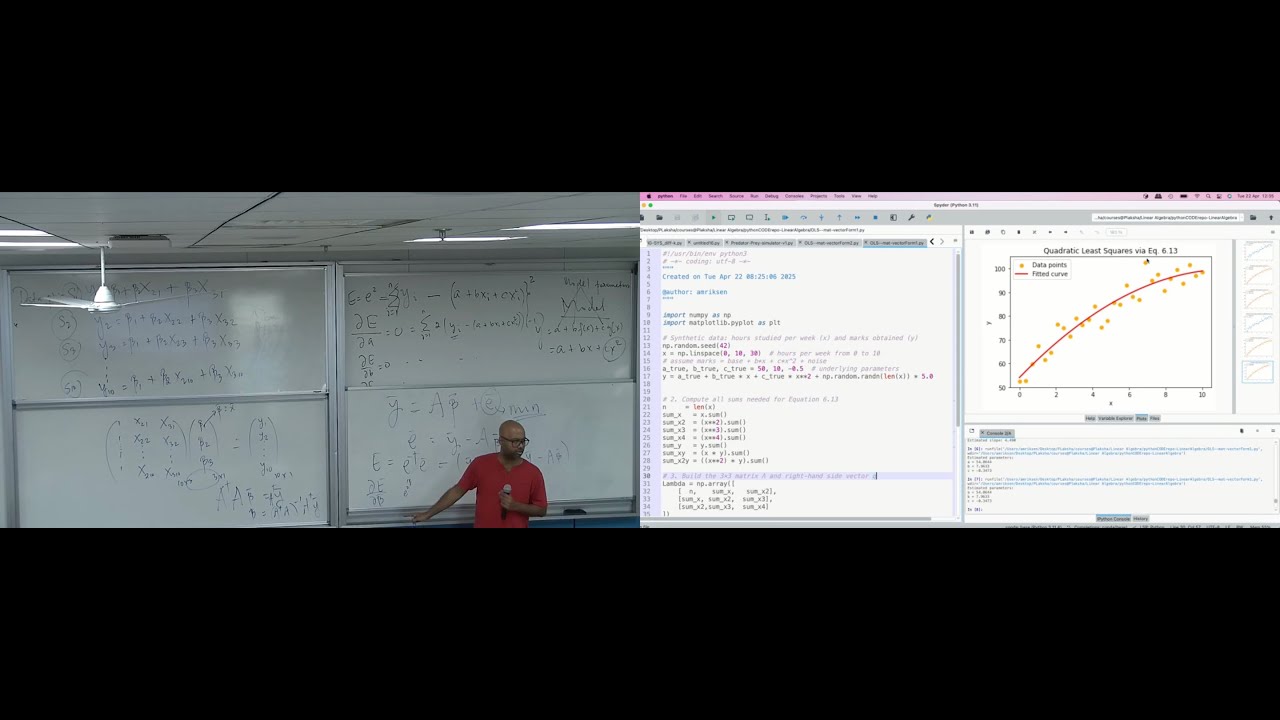 Lecture-22: Matrix model of least squares regression - YouTube