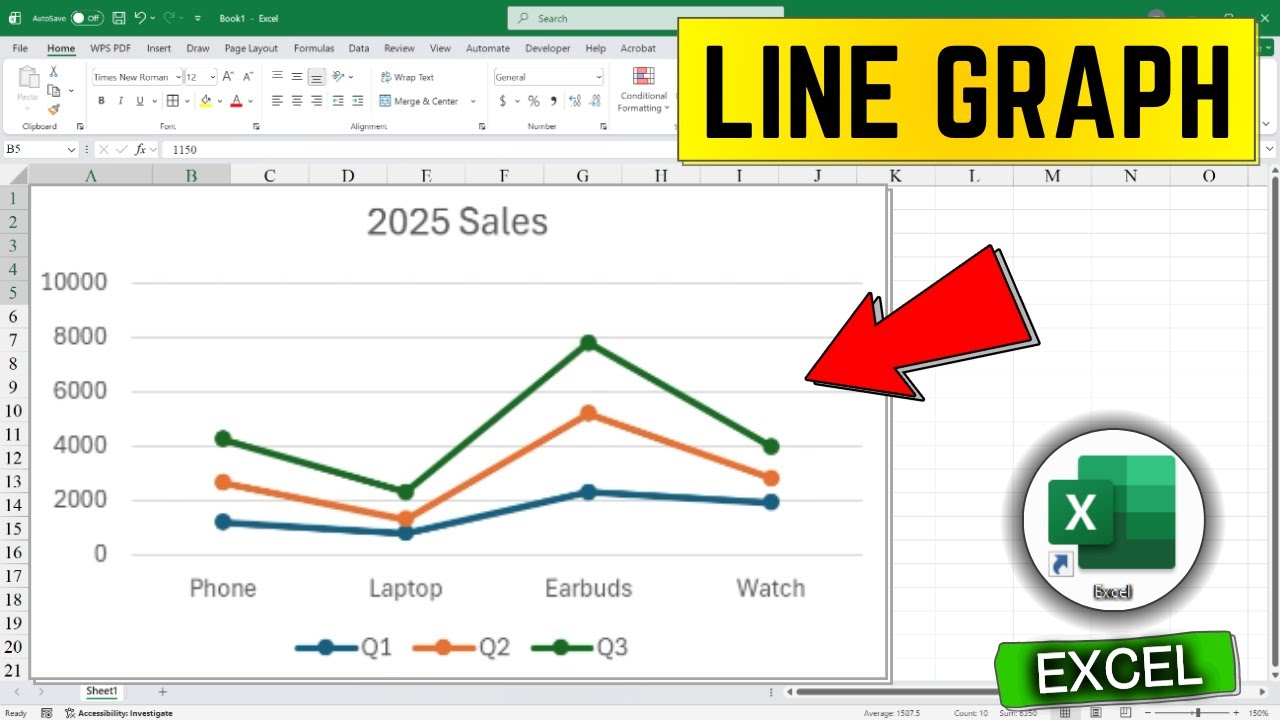 How to Create a Line Graph in Excel - YouTube