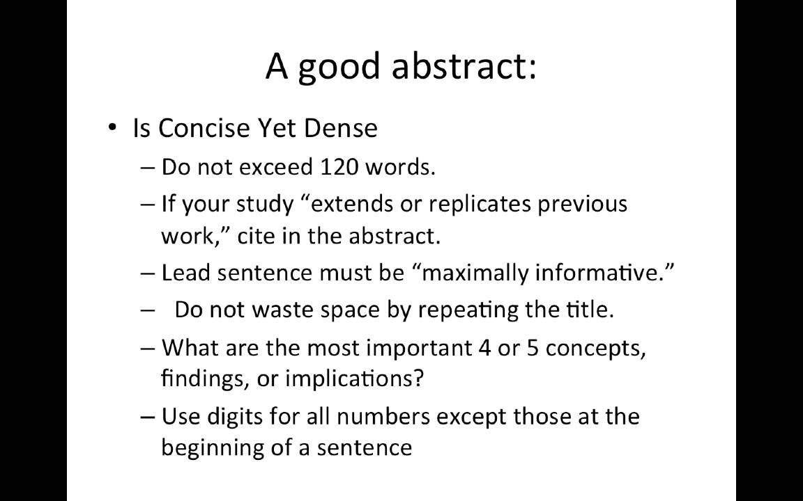what is a good abstract